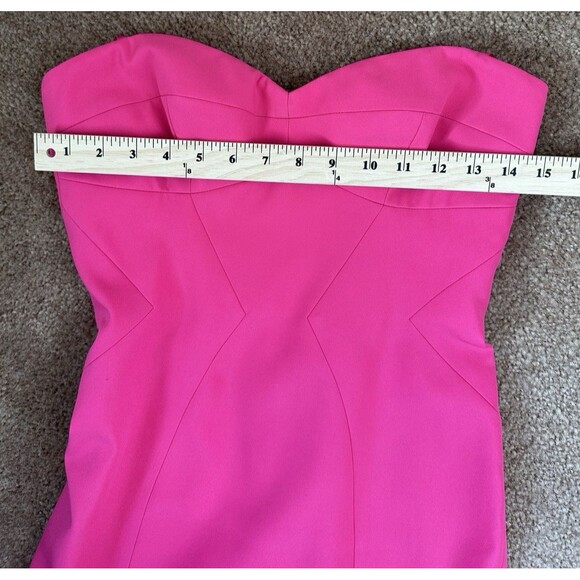 BCBG MaxAzria 'Surrey' ~ Pink Crepe Strapless Bustier Formal Gown 4 - Picture 3 of 16